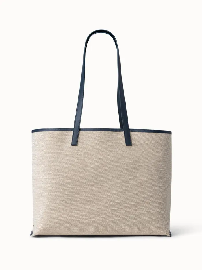 Medium Shoulder Bag In Printed Cotton Fabric Alabasterpacific Women Akris Tote Bags