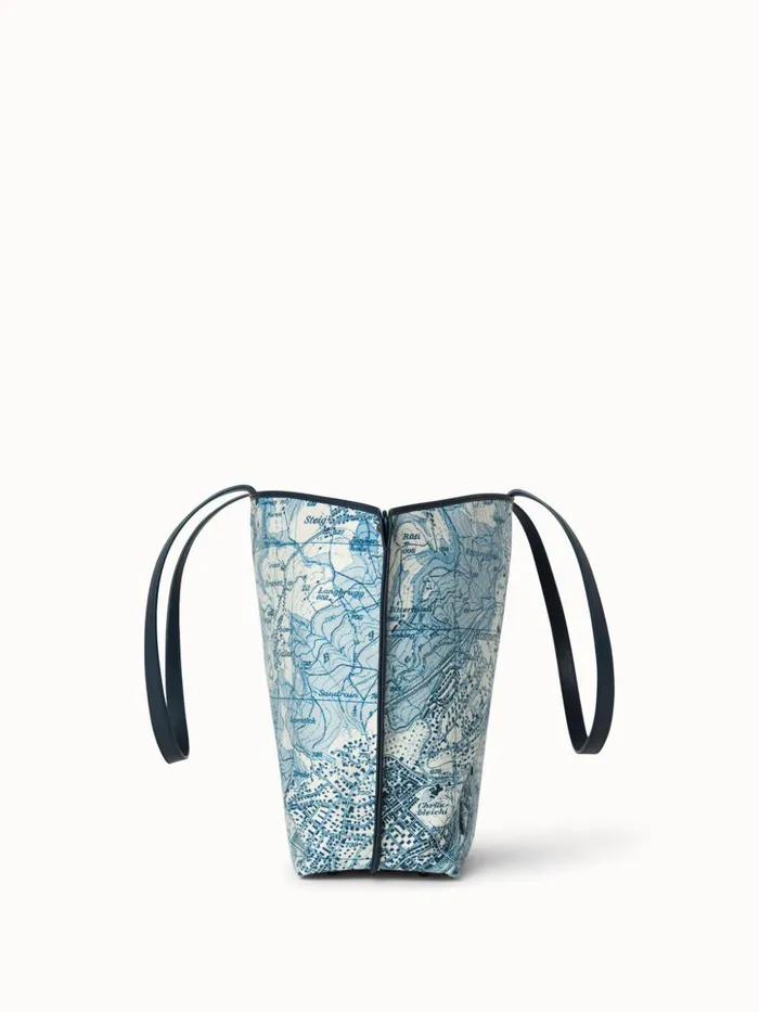 Medium Shoulder Bag In Printed Cotton Fabric Alabasterpacific Women Akris Tote Bags