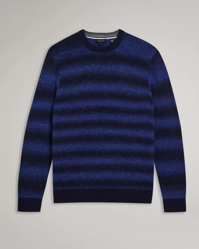 Men ABULTI 8211 Regular Fit Striped Jumper Blue Ted Baker Jumpers and Knitwear