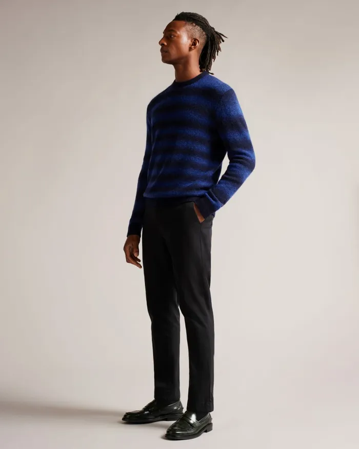 Men ABULTI 8211 Regular Fit Striped Jumper Blue Ted Baker Jumpers and Knitwear