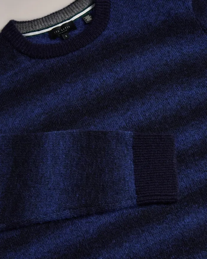 Men ABULTI 8211 Regular Fit Striped Jumper Blue Ted Baker Jumpers and Knitwear