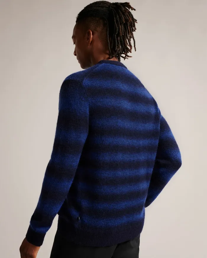 Men ABULTI 8211 Regular Fit Striped Jumper Blue Ted Baker Jumpers and Knitwear