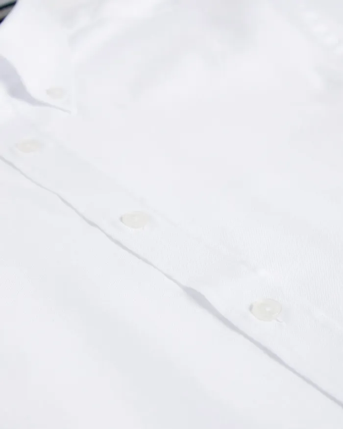 Men ALDGTE 8211 Short Sleeve Cotton Oxford Shirt White Ted Baker Shirts