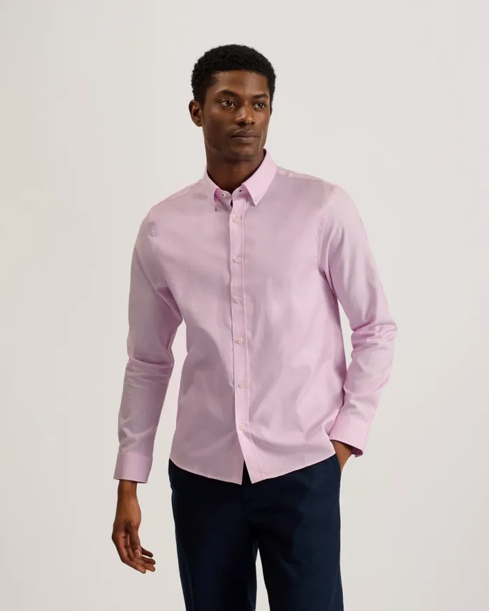 Men ALLARDO 8211 Long Sleeve Cotton Oxford Shirt Light Pink Ted Baker Shirts Men ALLARDO 8211 Long Sleeve Cotton Oxford Shirt Light Pink Ted Baker Shirts