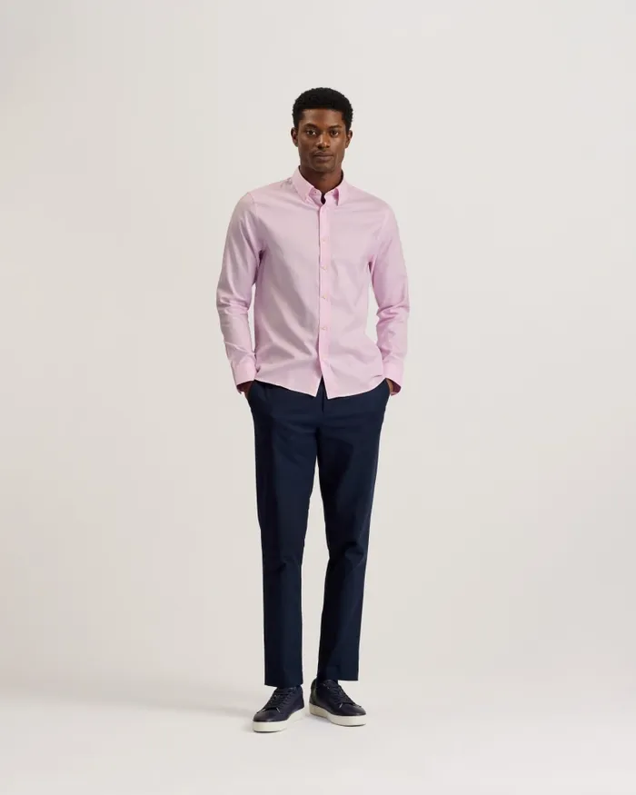 Men ALLARDO 8211 Long Sleeve Cotton Oxford Shirt Light Pink Ted Baker Shirts Men ALLARDO 8211 Long Sleeve Cotton Oxford Shirt Light Pink Ted Baker Shirts
