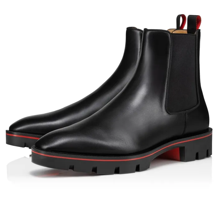 Men Alpinosol Boots 8211 Smooth Calf Leather 8211 Black Christian Louboutin Boots