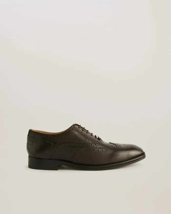 Men AMAISS 8211 Formal Leather Brogue Shoes Brown Ted Baker Formal Shoes