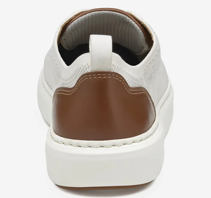 Men Anders Knit UThroat White Knit Sneakers Johnston and Murphy