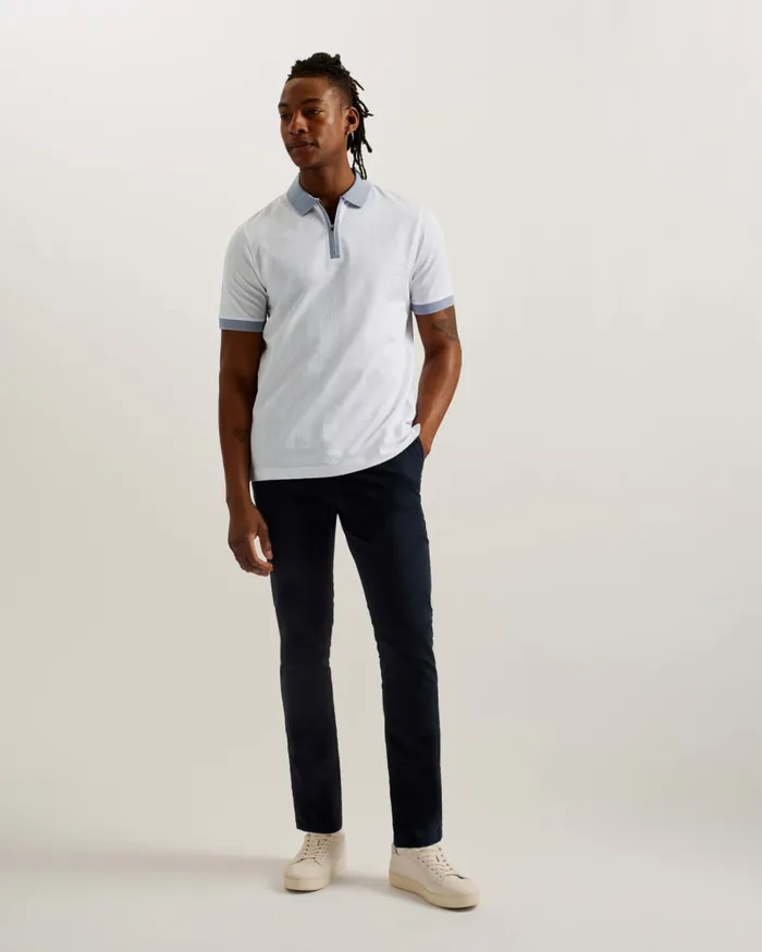 Men ARNIVAL 8211 Textured Knit Contrast Trim Polo Shirt White Ted Baker Polo Shirts Men ARNIVAL 8211 Textured Knit Contrast Trim Polo Shirt White Ted Baker Polo Shirts