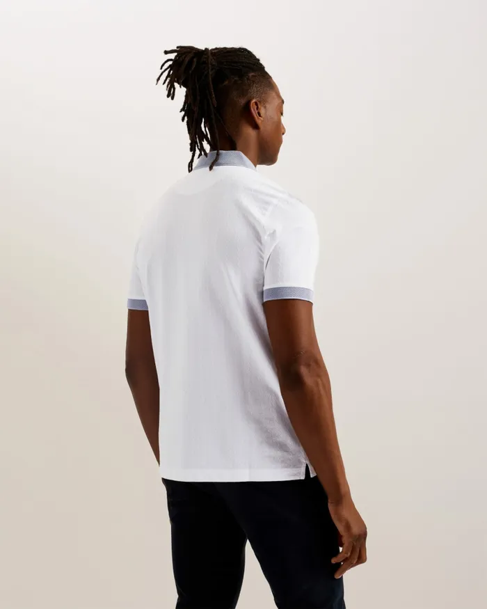 Men ARNIVAL 8211 Textured Knit Contrast Trim Polo Shirt White Ted Baker Polo Shirts Men ARNIVAL 8211 Textured Knit Contrast Trim Polo Shirt White Ted Baker Polo Shirts