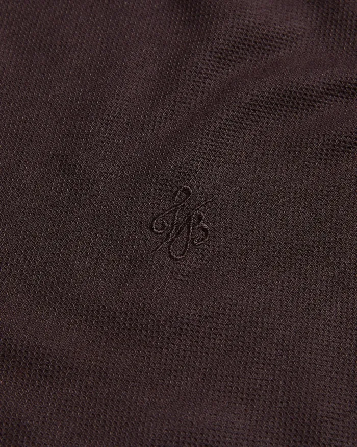 Men AROUE 8211 Short Sleeve Polo Shirt With Suedette Trim Brownchocolate Ted Baker Tops Men AROUE 8211 Short Sleeve Polo Shirt With Suedette Trim Brownchocolate Ted Baker Tops