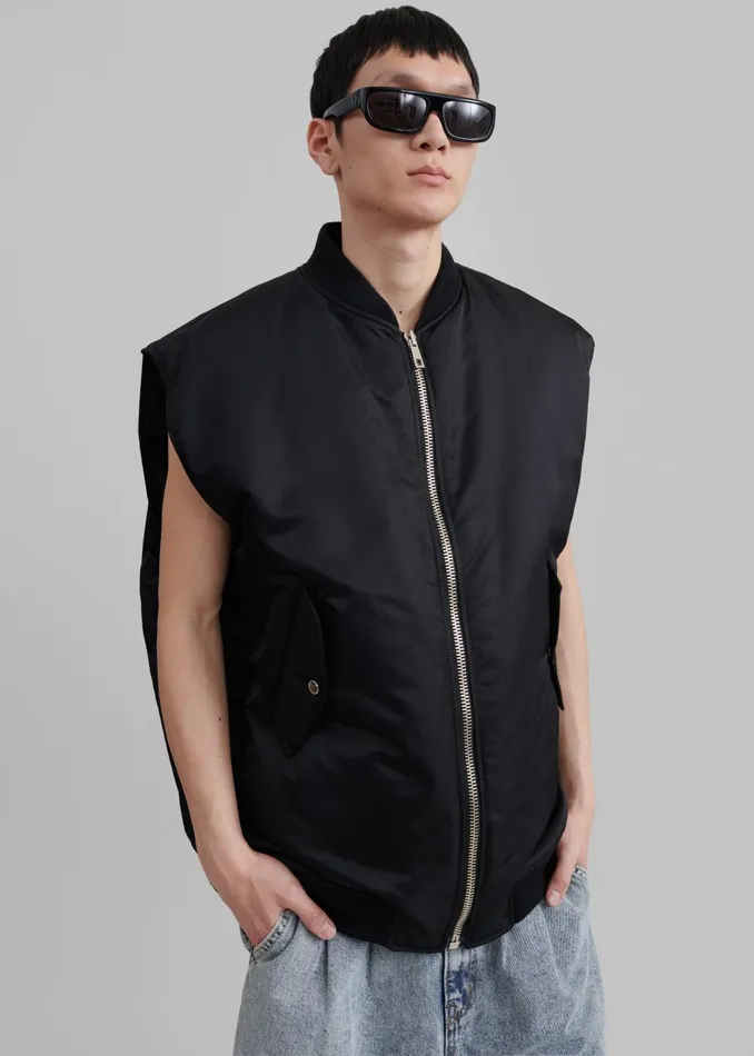 Men Astra Sleeveless Jacket 8211 Black The Frankie Shop Outerwear