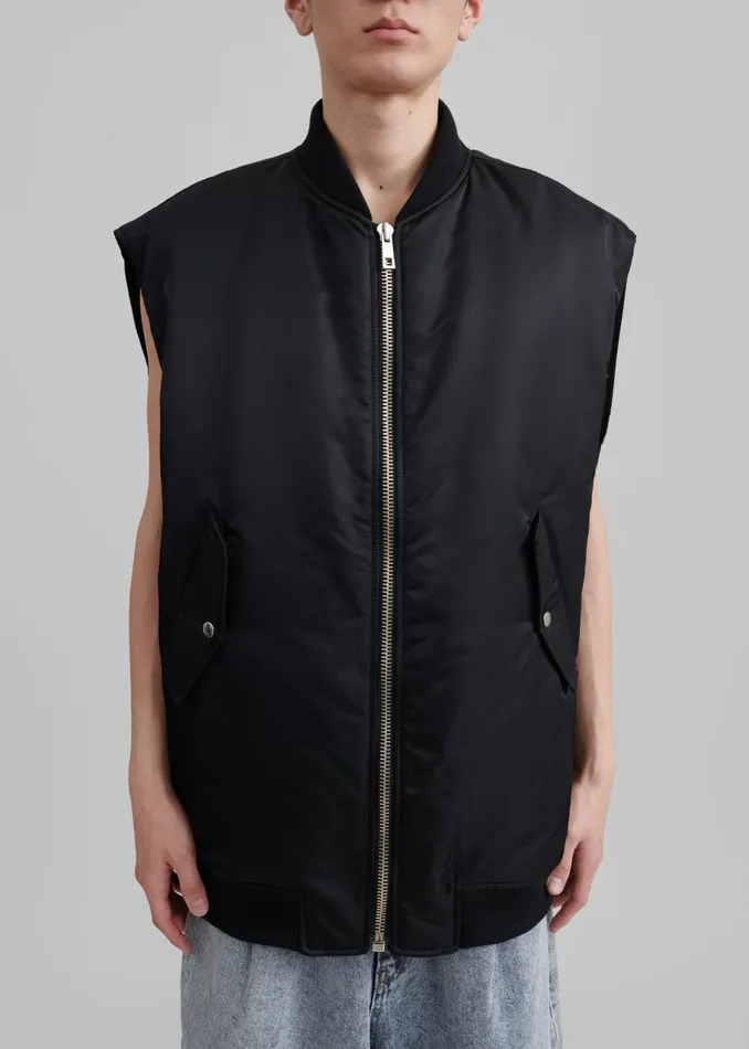 Men Astra Sleeveless Jacket 8211 Black The Frankie Shop Outerwear