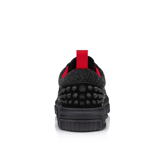 Men Astroloubi Strass Sneakers 8211 Veau Velours Suede Leather Comte And Strass 8211 Black Christian Louboutin Sneakers
