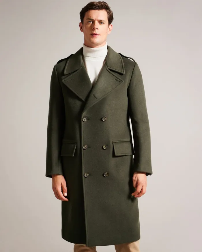 Men AVIN 8211 Longline Double Breasted Wool Coat Dark Green Ted Baker Coats and Jackets Men AVIN 8211 Longline Double Breasted Wool Coat Dark Green Ted Baker Coats and Jackets