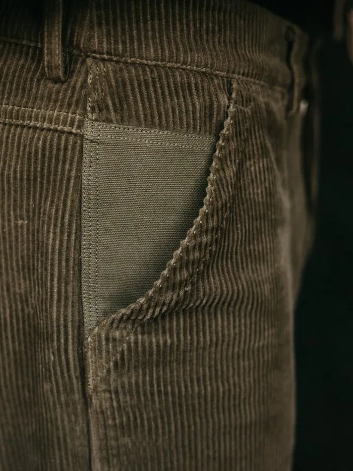 Men Basset Cord Trouser Olive Finisterre Trousers and Jeans