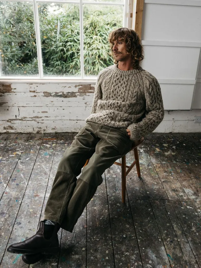 Men Basset Cord Trouser Olive Finisterre Trousers and Jeans