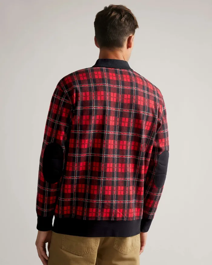 Men BENNEV 8211 Long Sleeve Check Rugby Shirt Red Ted Baker Tops Men BENNEV 8211 Long Sleeve Check Rugby Shirt Red Ted Baker Tops