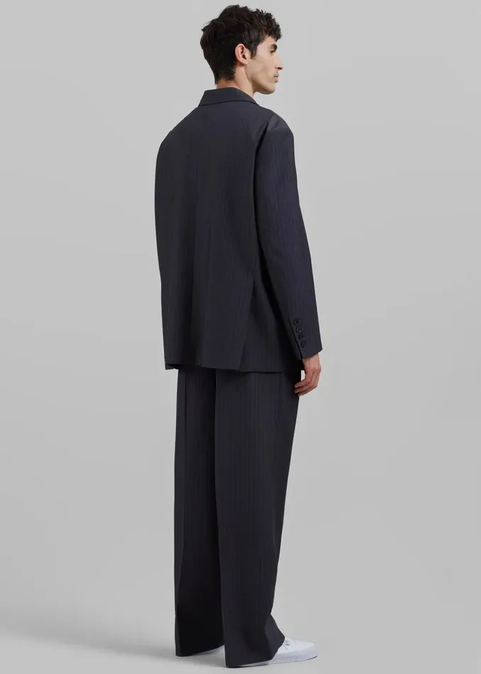 Men Beo Blazer 8211 CharcoalWhite Pinstripe The Frankie Shop Outerwear