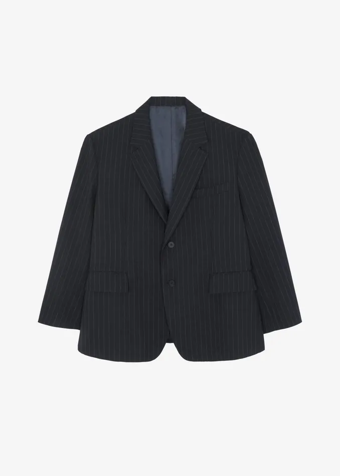 Men Beo Blazer 8211 CharcoalWhite Pinstripe The Frankie Shop Outerwear