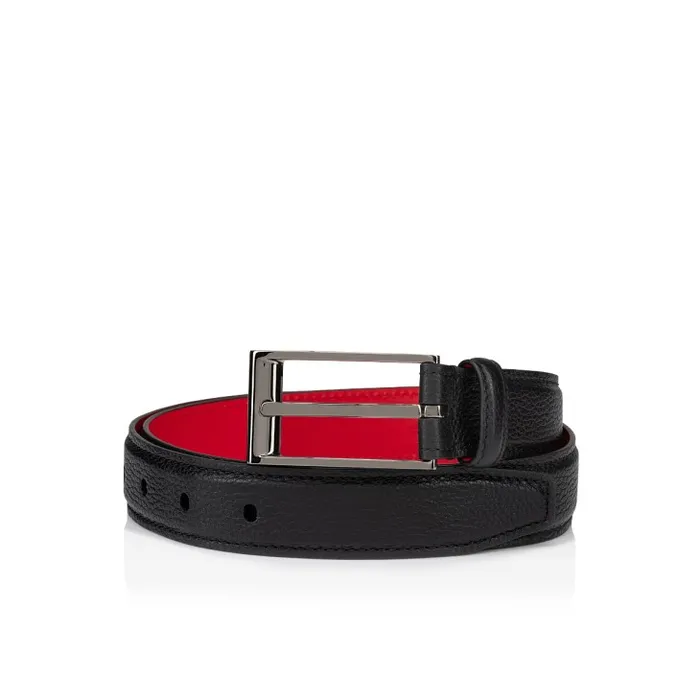 Men Bizzbelt Belt 8211 Grained Calf Leather 8211 Black Christian Louboutin Belts