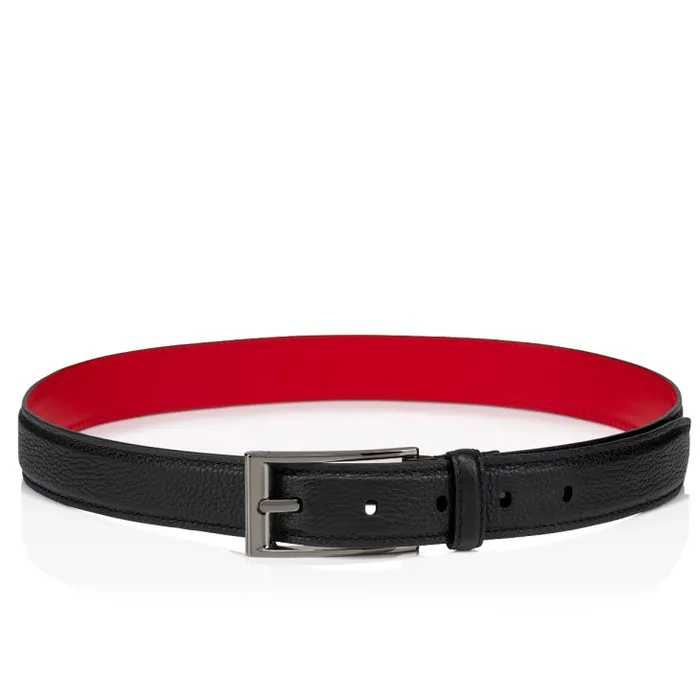 Men Bizzbelt Belt 8211 Grained Calf Leather 8211 Black Christian Louboutin Belts