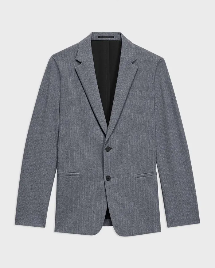 Men Blazers Jackets Theory Clinton Blazer In Herringbone Precision Ponte Grey Melange