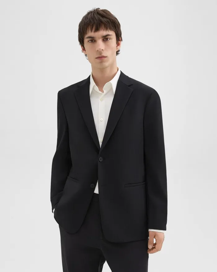 Men Blazers Jackets Theory Clinton Blazer In Precision Ponte Black