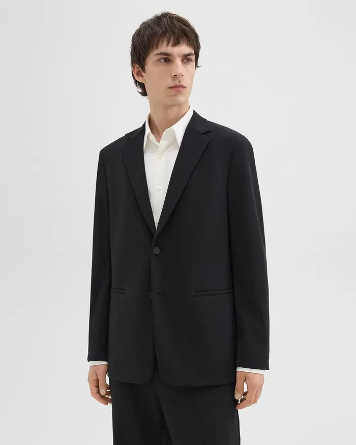 Men Blazers Jackets Theory Clinton Blazer In Precision Ponte Black