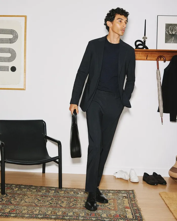 Men Blazers Jackets Theory Clinton Blazer In Precision Ponte Black