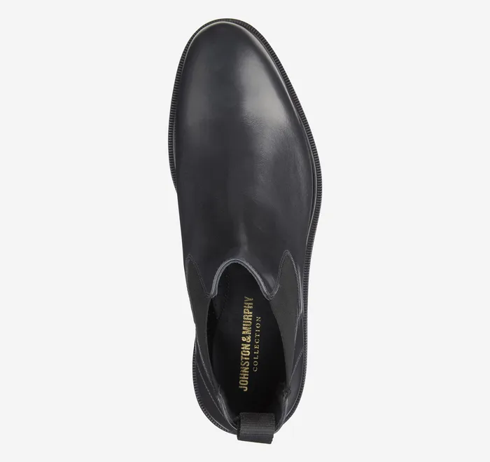Men Boots Johnston and Murphy Hartley Chelsea Boot Black Italian Calfskin