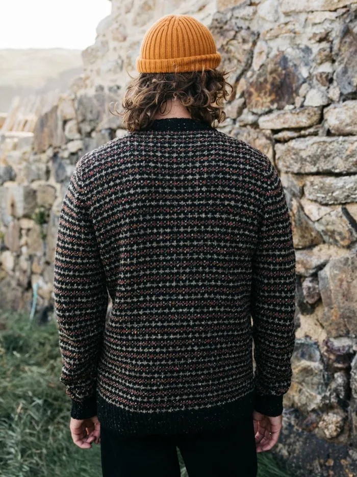 Men Bowers Jumper Blackrosewoodwillow Green Finisterre Knitwear
