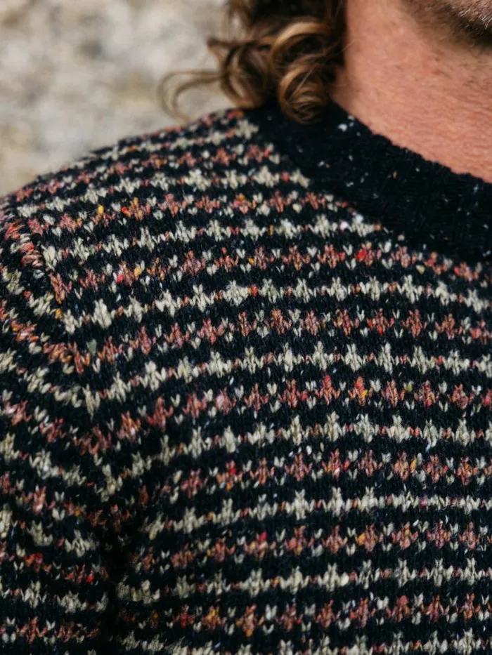 Men Bowers Jumper Blackrosewoodwillow Green Finisterre Knitwear