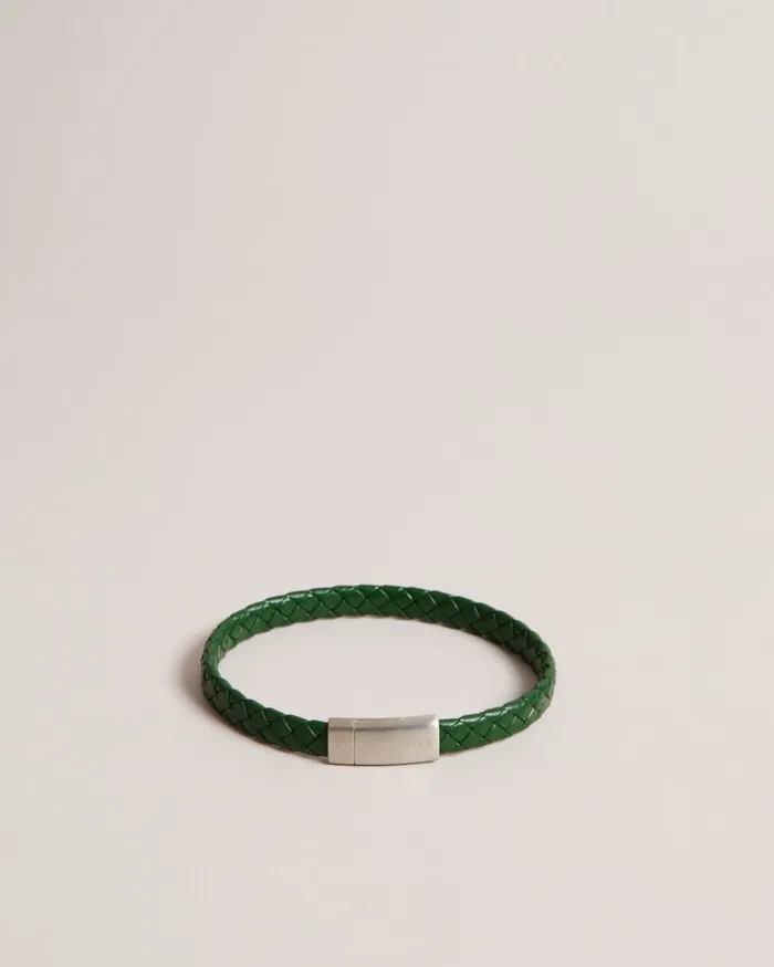 Men BRADLY 8211 Woven Leather Bracelet Dark Green Ted Baker Watches and Jewellery Men BRADLY 8211 Woven Leather Bracelet Dark Green Ted Baker Watches and Jewellery