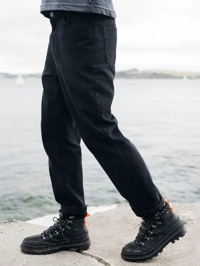 Men Breaker 5Pocket Jean Black Denim Finisterre Trousers and Jeans