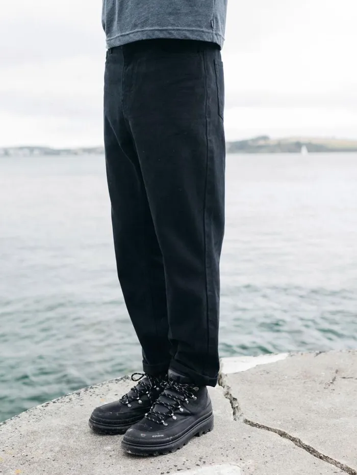 Men Breaker 5Pocket Jean Black Denim Finisterre Trousers and Jeans