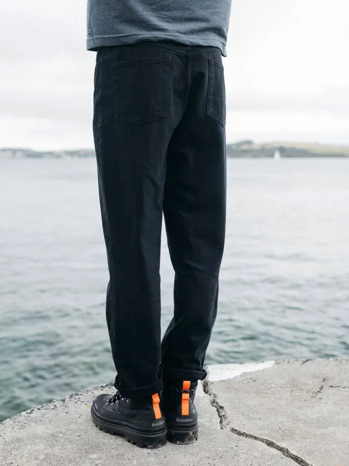 Men Breaker 5Pocket Jean Black Denim Finisterre Trousers and Jeans