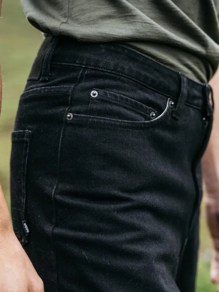 Men Breaker 5Pocket Jean Black Denim Finisterre Trousers and Jeans