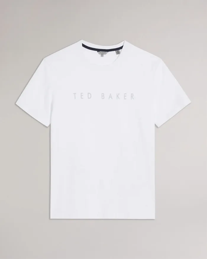 Men BRONI 8211 Short Sleeve Branded TShirt White Ted Baker Tops
