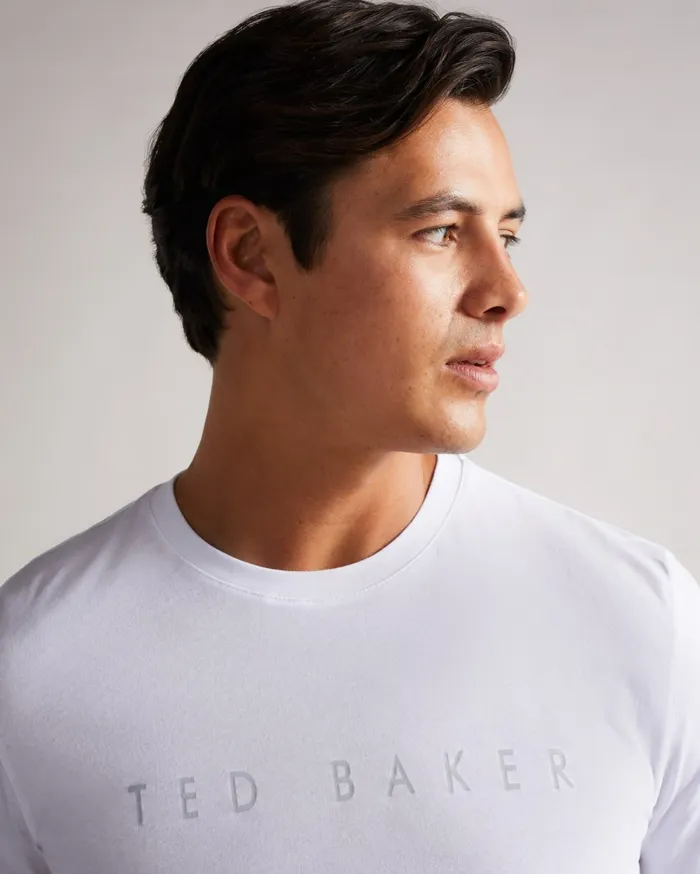 Men BRONI 8211 Short Sleeve Branded TShirt White Ted Baker Tops
