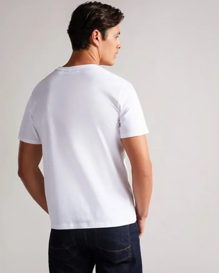 Men BRONI 8211 Short Sleeve Branded TShirt White Ted Baker Tops