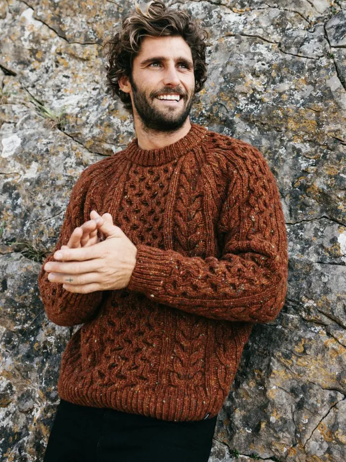 Men Cabet Jumper Copper Finisterre Knitwear