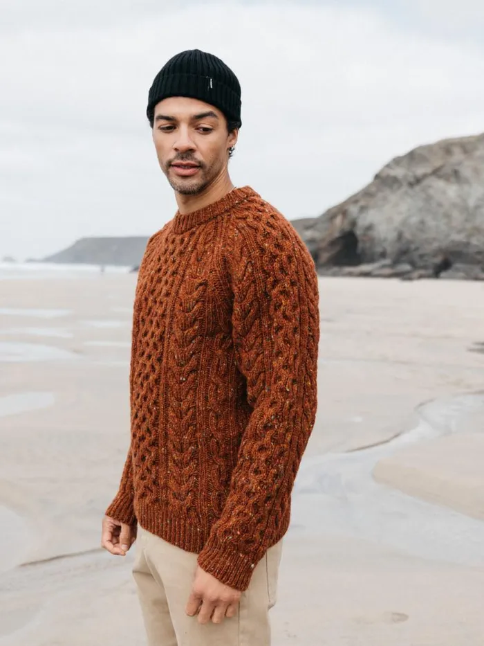 Men Cabet Jumper Copper Finisterre Knitwear