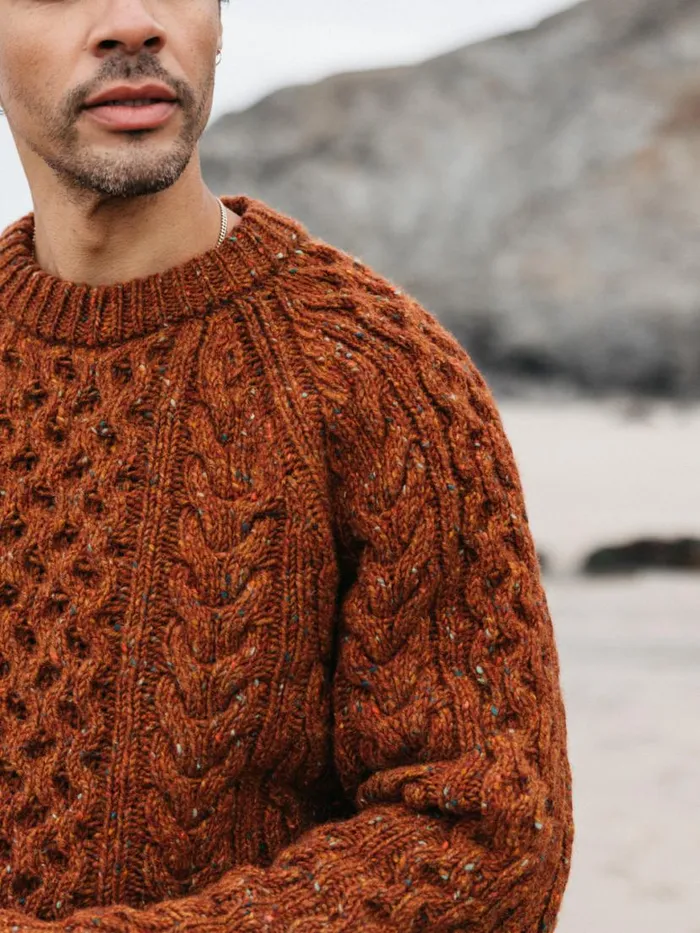 Men Cabet Jumper Copper Finisterre Knitwear
