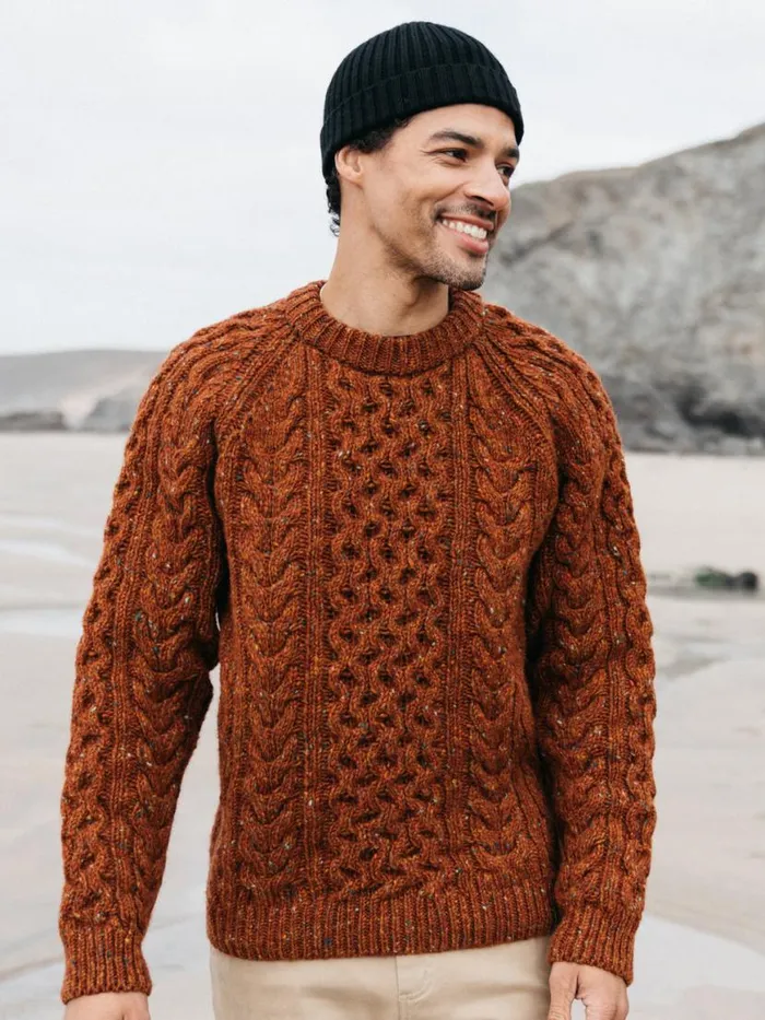 Men Cabet Jumper Copper Finisterre Knitwear
