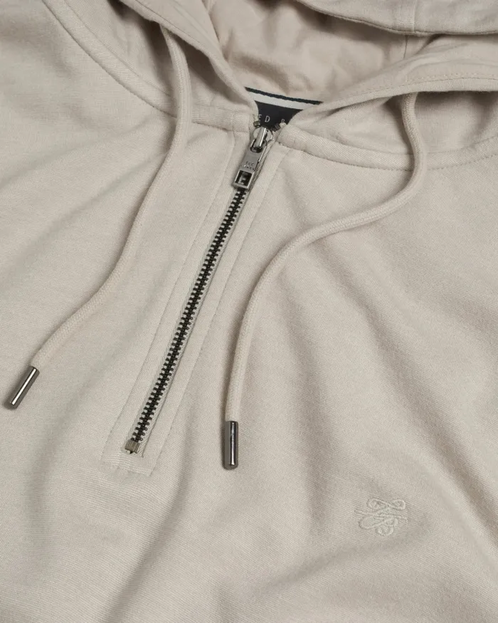 Men CAPROE 8211 Long Sleeve Zip Neck Hoodie Stone Ted Baker Tops Men CAPROE 8211 Long Sleeve Zip Neck Hoodie Stone Ted Baker Tops
