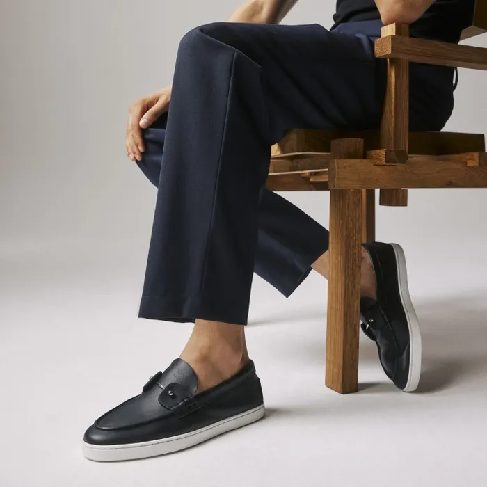 Men Chambeliboat Boat Shoes 8211 Calf Leather 8211 Black Christian Louboutin Sneakers