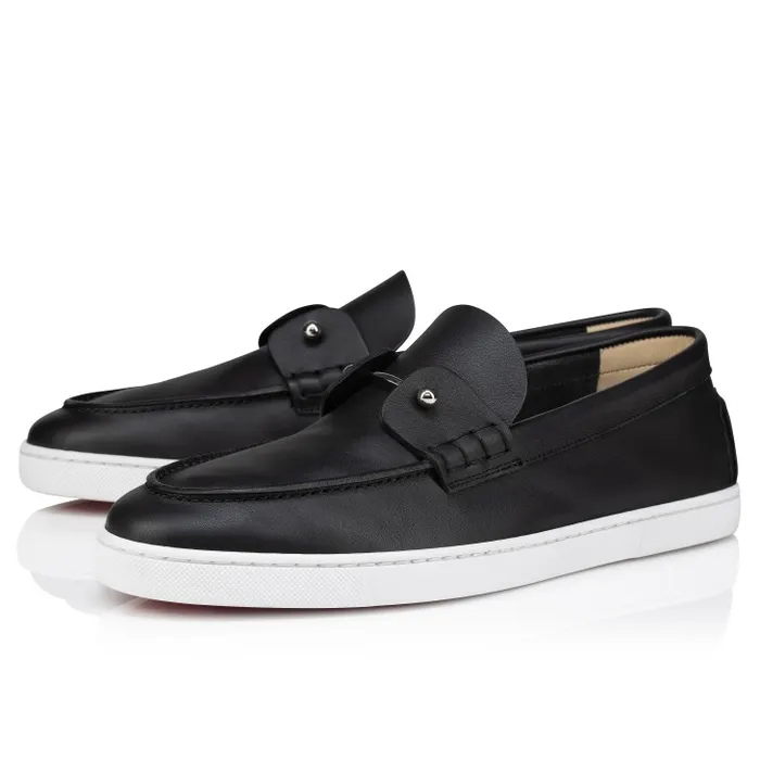 Men Chambeliboat Boat Shoes 8211 Calf Leather 8211 Black Christian Louboutin Sneakers