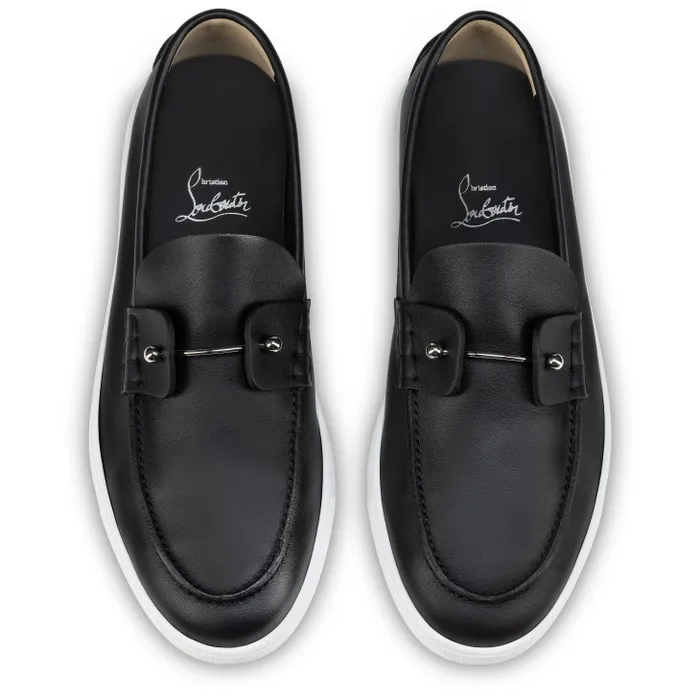 Men Chambeliboat Boat Shoes 8211 Calf Leather 8211 Black Christian Louboutin Sneakers