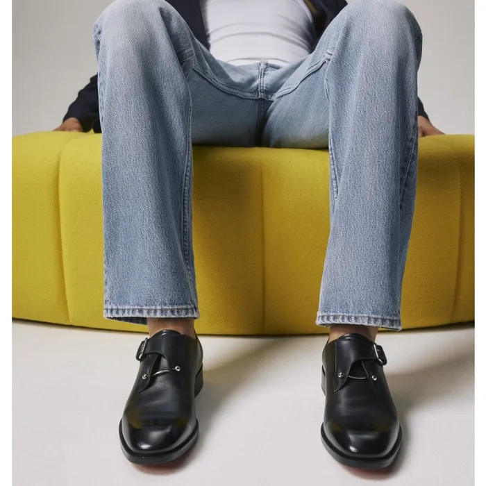 Men Chambelimonk Derbies 8211 Calf Leather 8211 Black Christian Louboutin Buckles and Laceups